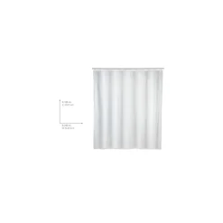 Wenko Duschvorhang Uni Weiß Textil Polyester 240 x 180 cm waschbar
