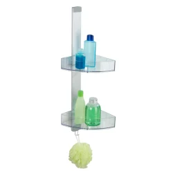 Wenko Eck-Duschcaddy Premium mit 2 Ablagen und Edelstahl-Haken