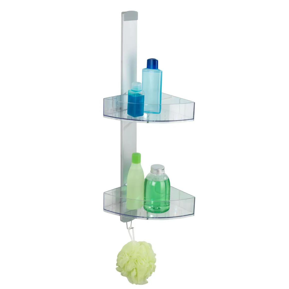 Wenko Eck-Duschcaddy Premium mit 2 Ablagen und Edelstahl-Haken