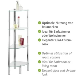 Wenko Eckregal Yago mit 4 Glasablagen