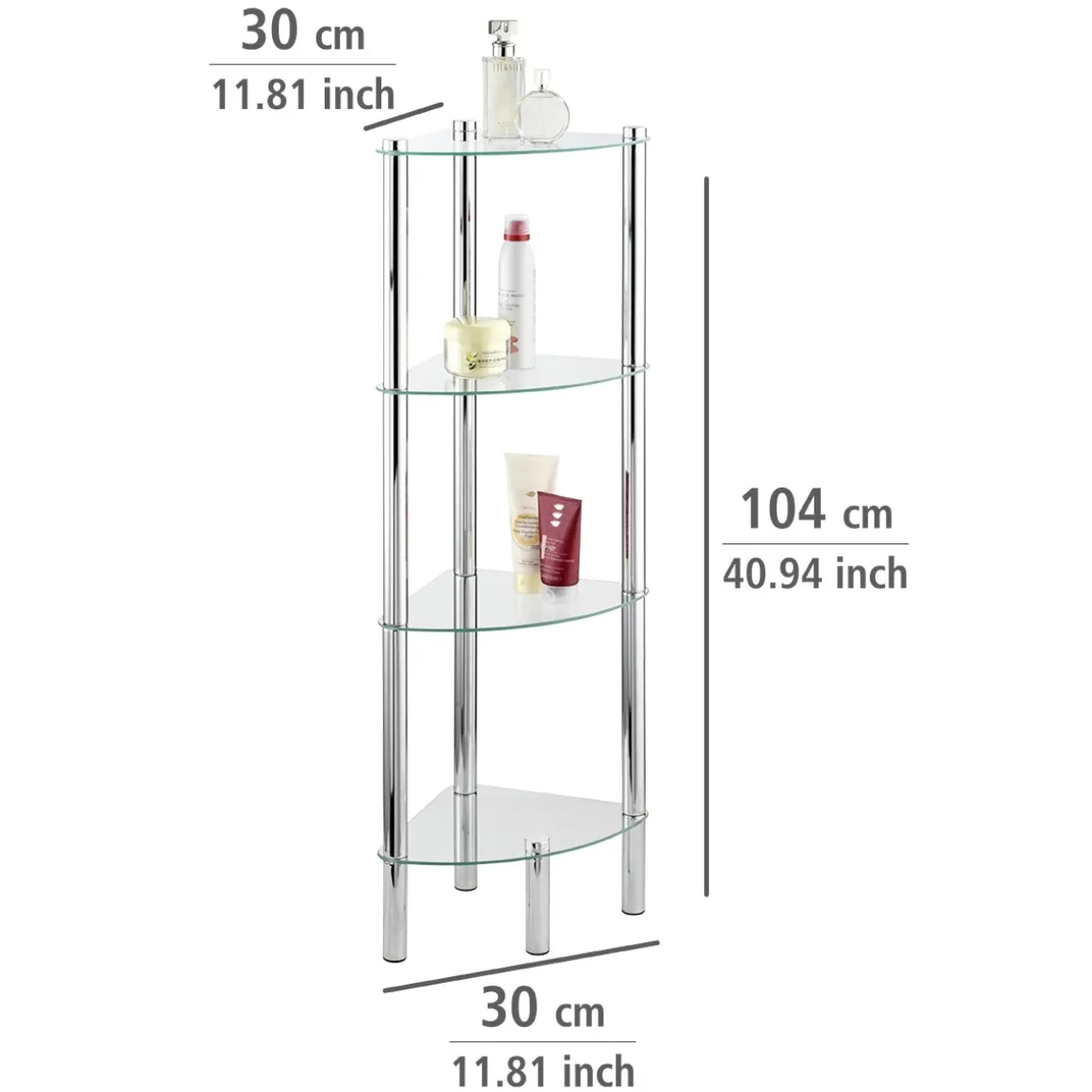 Wenko Eckregal Yago mit 4 Glasablagen
