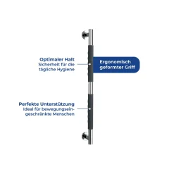 Wenko Edelstahl Wandhaltegriff Secura 65,5 cm