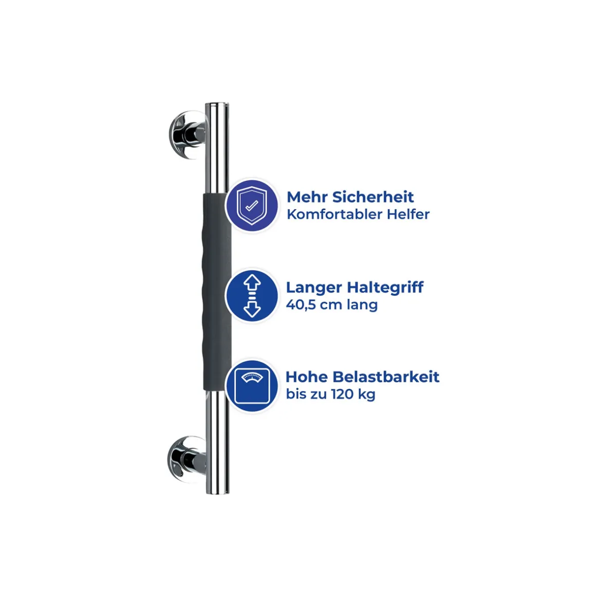 Wenko Edelstahl Wandhaltegriff Secura 40,5 cm