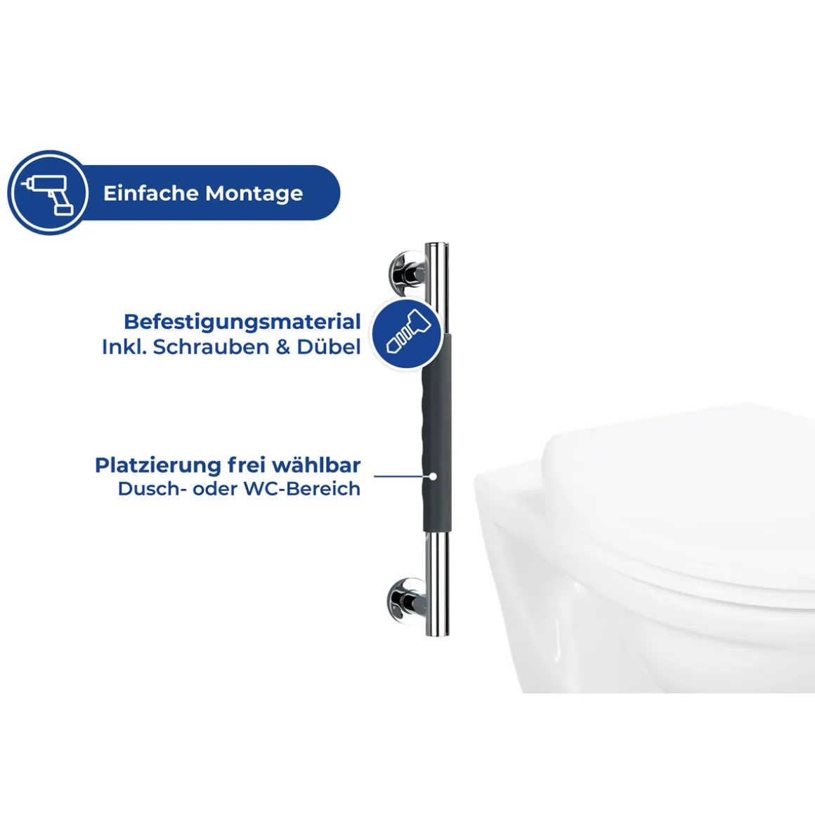 Wenko Edelstahl Wandhaltegriff Secura 40,5 cm