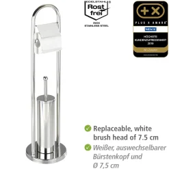 Wenko Exclusiv Stand WC-Garnitur Vasto Edelstahl rostfrei