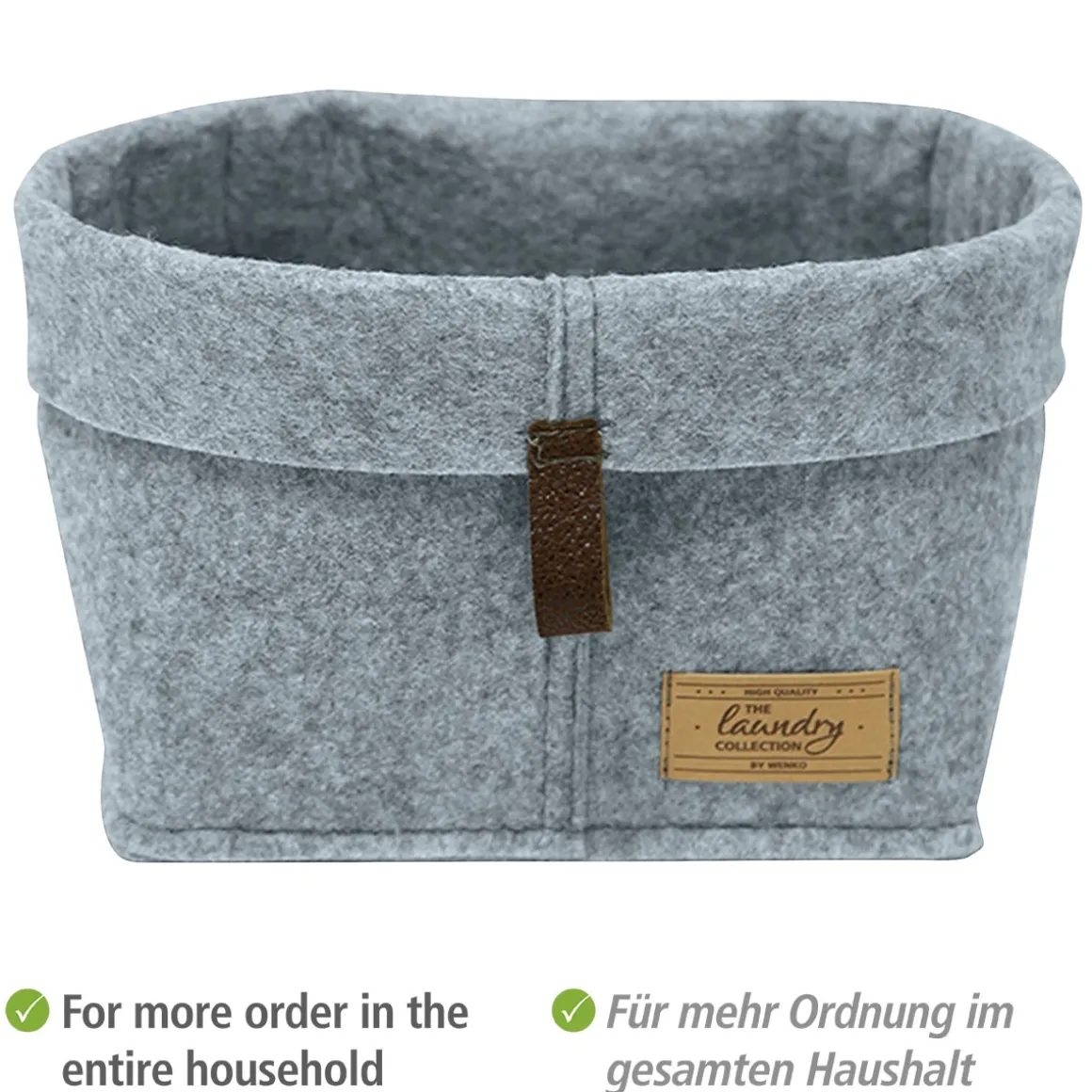 Wenko Filz-Korb Feli 5er Set Aufbewahrungskörbe in 3 verschiedenen Größen