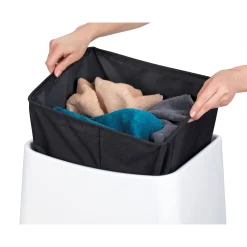 Wenko 2in1 Hocker Wing Weiß Badhocker mit herausnehmbarem Wäschesack