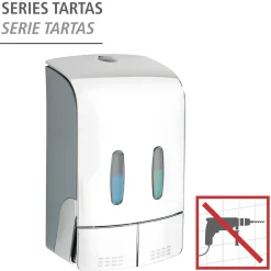 Wenko 2-Kammer Desinfektionsmittel- und Seifenspender Tartas Chrom Seifen-Dosierer und Desinfektionsspender Füllmenge je Kammer 480 ml