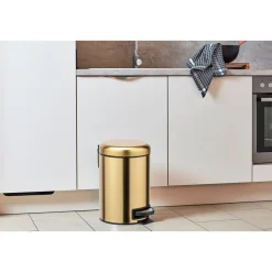 Wenko Kosmetik Treteimer Leman Gold matt 3 L Edelstahl