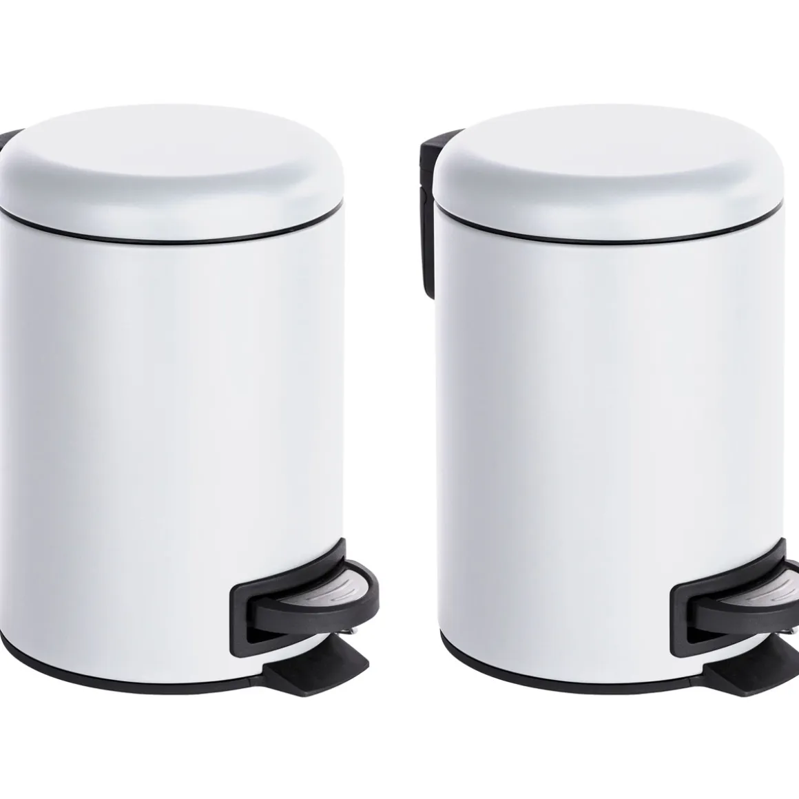 Wenko Kosmetik Treteimer Leman Weiß 3 L 2er Set Kosmetikeimer Mülleimer