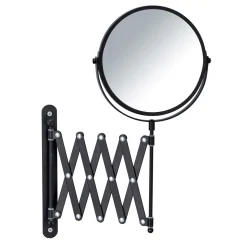 Wenko Kosmetik-Wandspiegel Teleskop Exclusiv Schwarz Wandspiegel 3-fach Vergrößerung