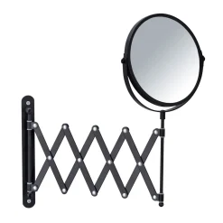 Wenko Kosmetik-Wandspiegel Teleskop Exclusiv Schwarz Wandspiegel 3-fach Vergrößerung