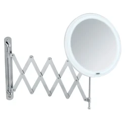 Wenko LED Teleskop-Wandspiegel Barona Kosmetikspiegel Leuchtspiegel