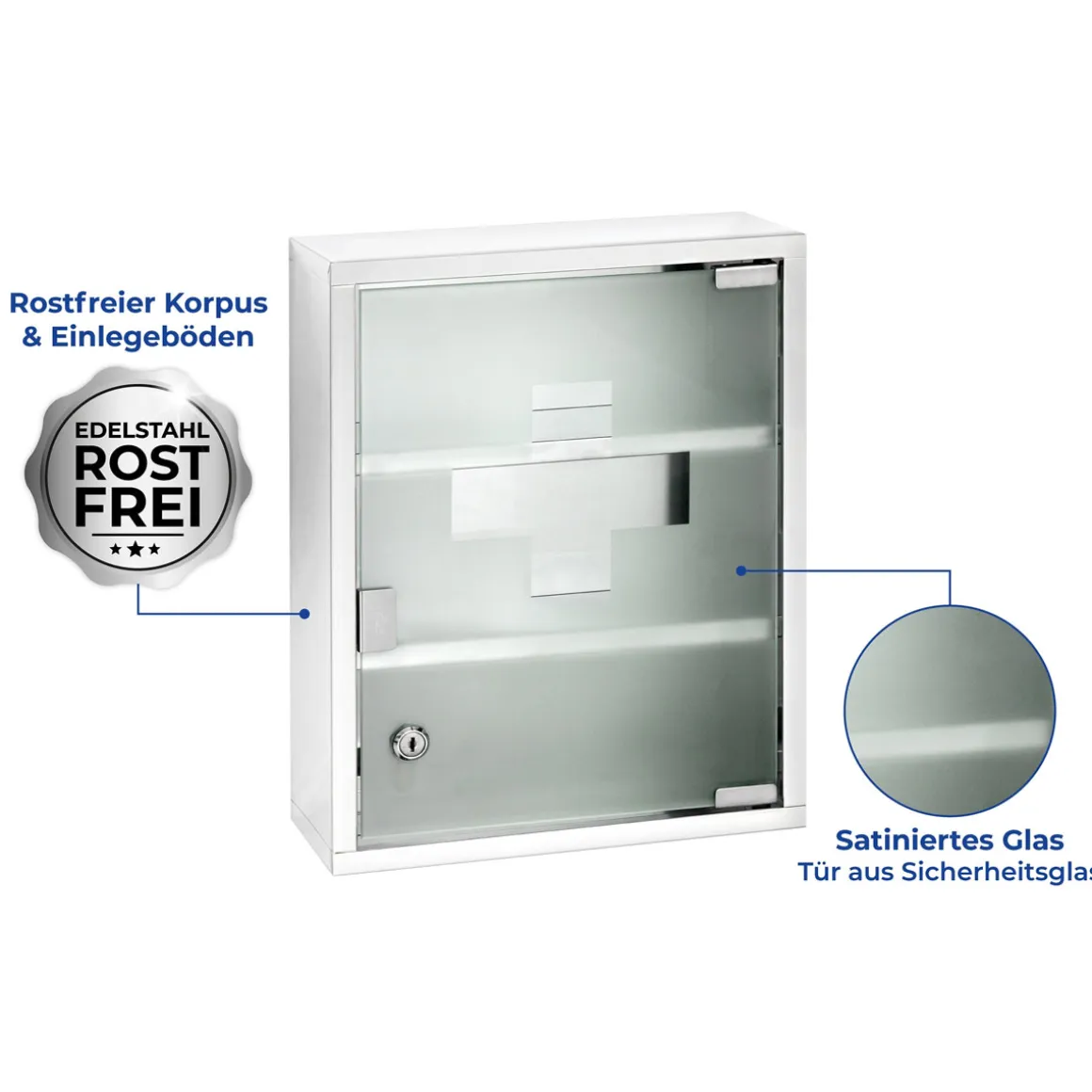 Wenko Medikamentenschrank Edelstahl 30 x 40 cm glänzend