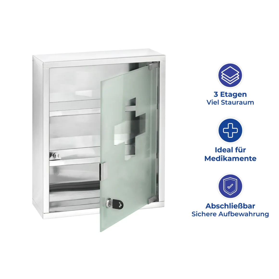 Wenko Medikamentenschrank Edelstahl 30 x 40 cm glänzend