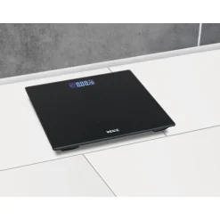 Wenko Personenwaage LCD Schwarz digitale Körperwaage mit LCD-Display