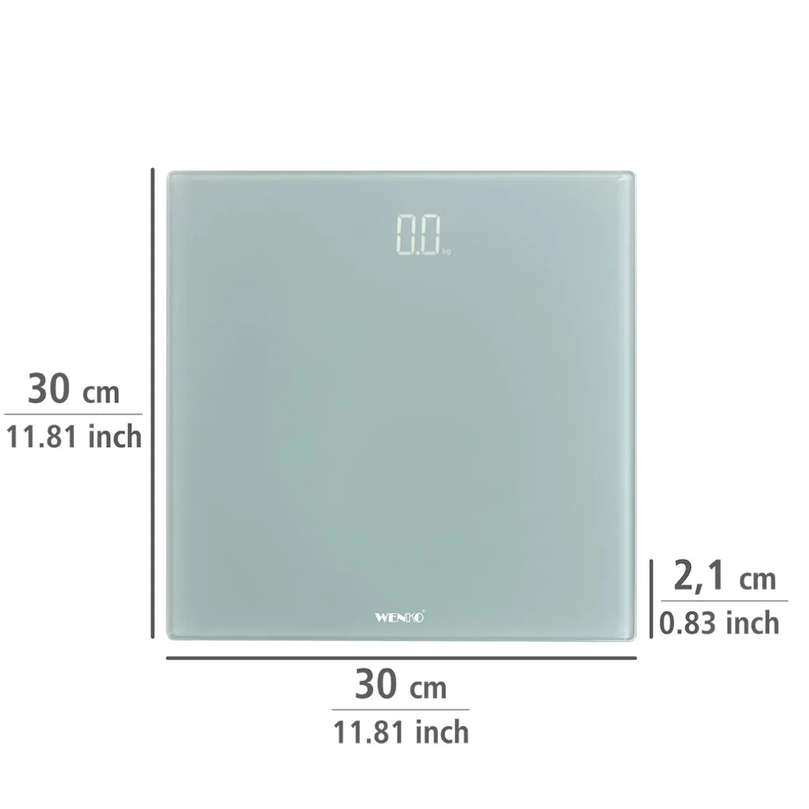 Wenko Personenwaage LED Grau digitale Körperwaage mit LED-Display