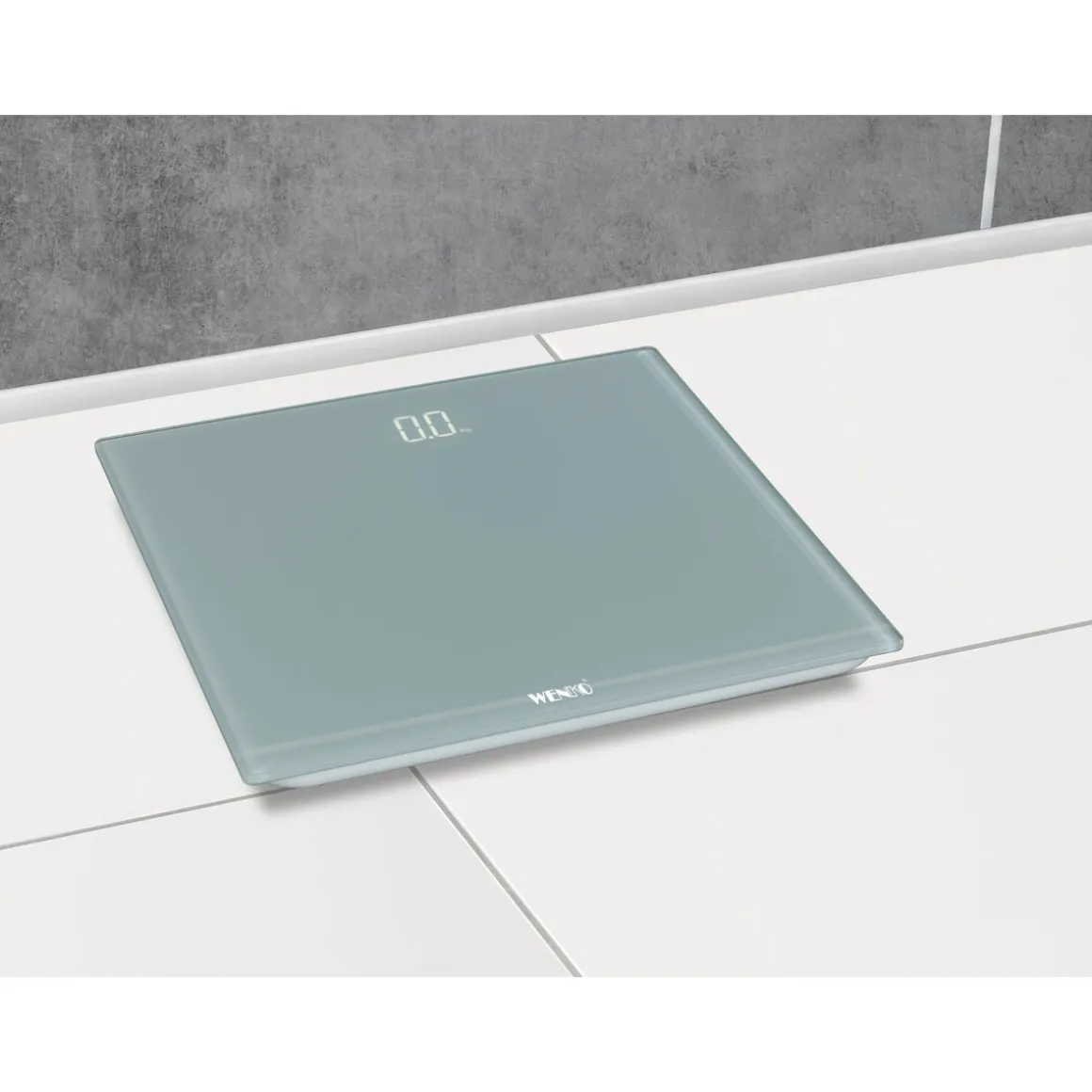 Wenko Personenwaage LED Grau digitale Körperwaage mit LED-Display