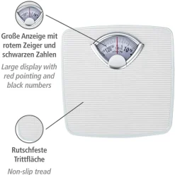 Wenko Personenwaage mechanisch analoge Körperwaage bis 130 kg