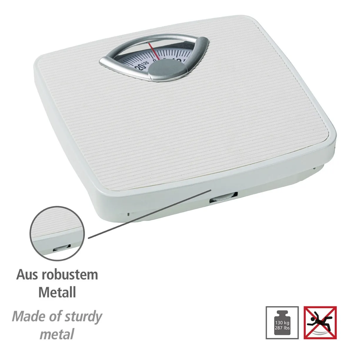 Wenko Personenwaage mechanisch analoge Körperwaage bis 130 kg