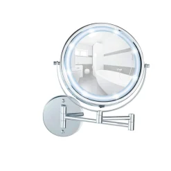 Wenko Power-Loc LED Wandspiegel Lumi 5-fach Vergrößerung Befestigen ohne bohren