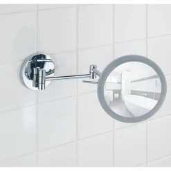 Wenko Power-Loc LED Wandspiegel Aura Befestigen ohne bohren mit hochwertigem Acrylrahmen