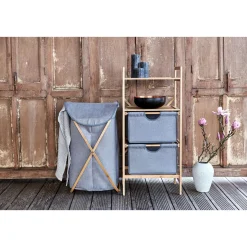 Wenko Regal Bahari aus Bambus mit 2 Schubladen Wäscheregal aus Bambus