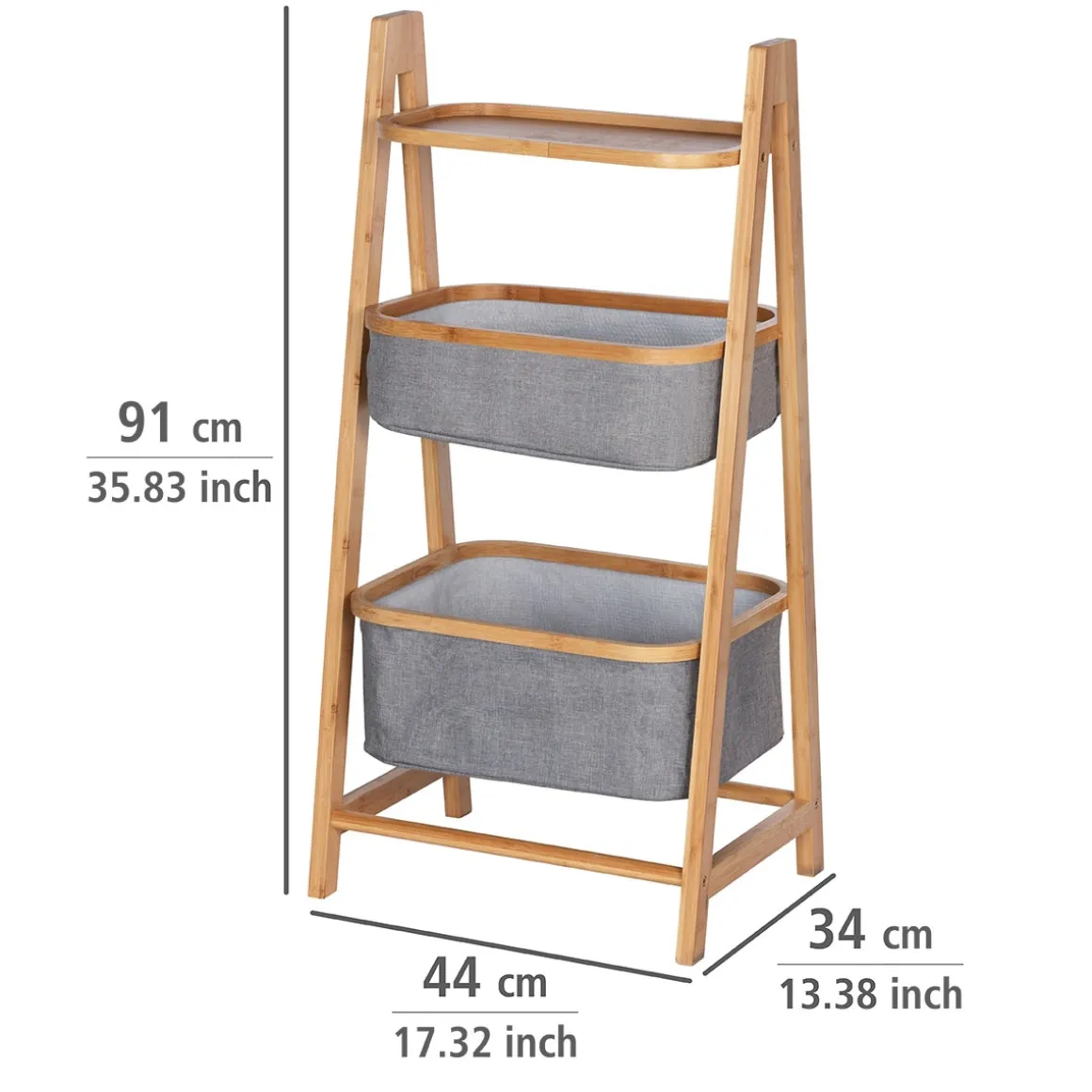 Wenko Regal Bahari aus Bambus mit 2 Körben Bambus