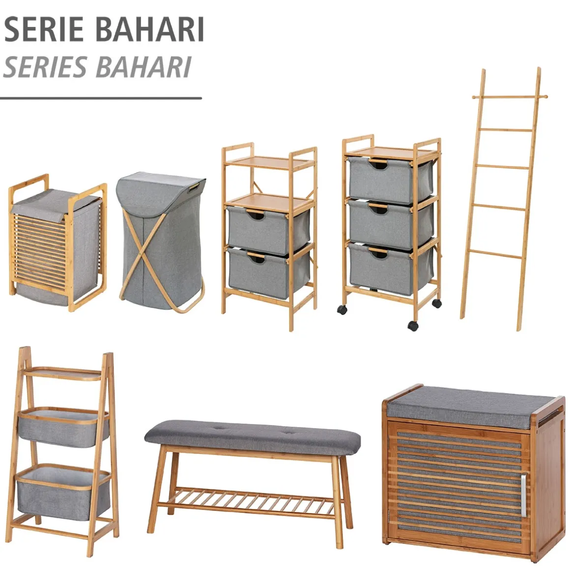 Wenko Regal Bahari aus Bambus mit 2 Körben Bambus