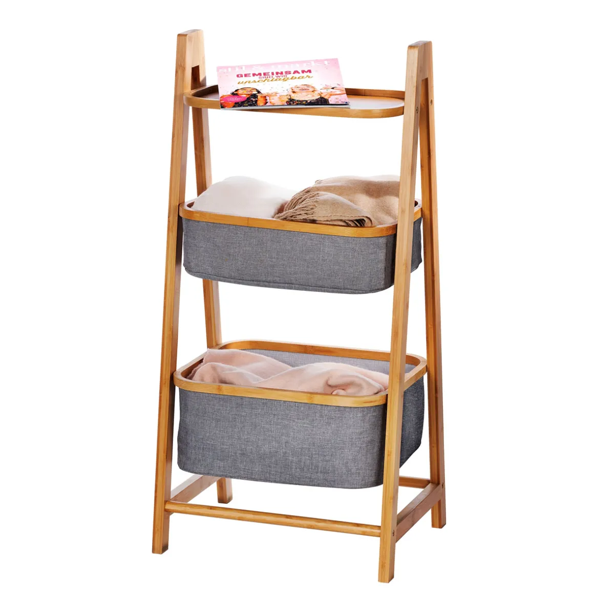 Wenko Regal Bahari aus Bambus mit 2 Körben Bambus