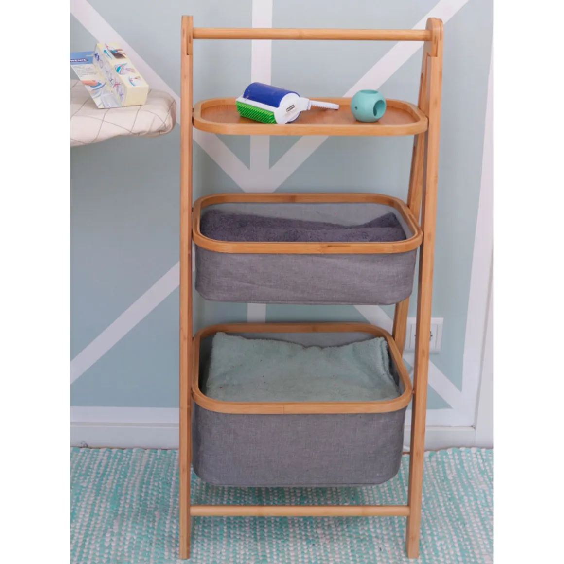 Wenko Regal Bahari aus Bambus mit 2 Körben Bambus