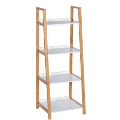 Wenko Regal Finja aus Bambus mit 4 Etagen 43 x 112 x 36 cm