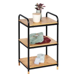 Wenko Regal Loft aus Bambus mit 3 Etagen Badezimmerregal Wohnregal