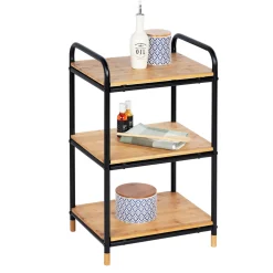 Wenko Regal Loft aus Bambus mit 3 Etagen Badezimmerregal Wohnregal