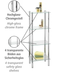 Wenko Regal Yago viereckig mit 4 Glasablagen