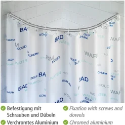 Wenko Rundduschstange Chrom 80 x 80 / 90 x 90 cm