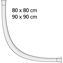 Wenko Rundduschstange Weiß 80 x 80 / 90 x 90 cm