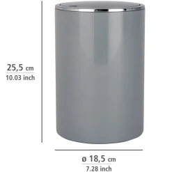 Wenko Schwingdeckeleimer Inca Grey hochwertiger Kunststoff 5 L