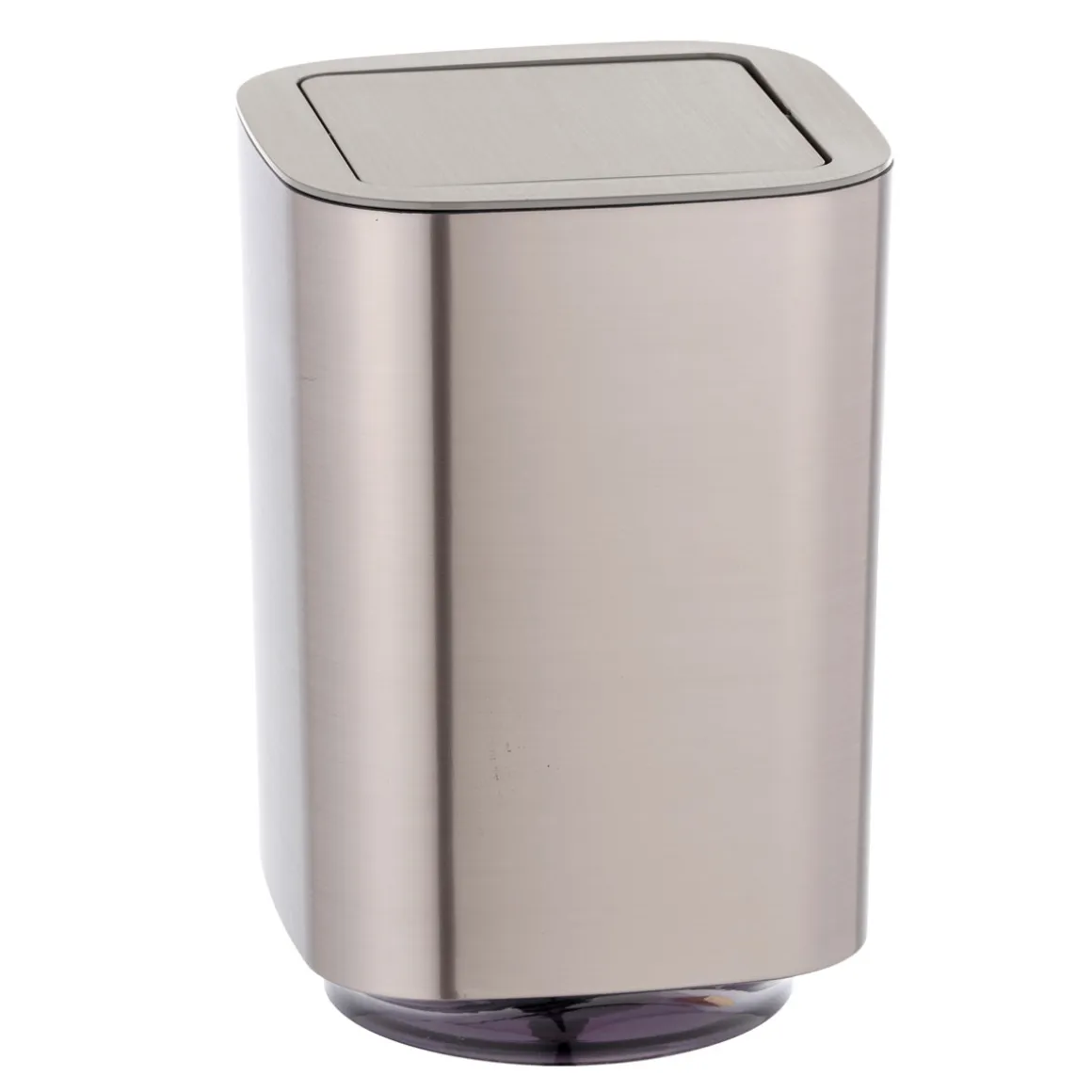 Wenko Schwingdeckeleimer Auron Silber Kosmetikeimer mit Schwingdeckel 5,5 l