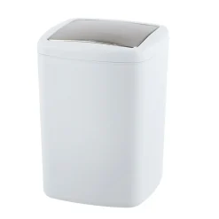 Wenko Schwingdeckeleimer Barcelona L Weiß Spezialkunststoff absolut bruchsicher 8,5 L