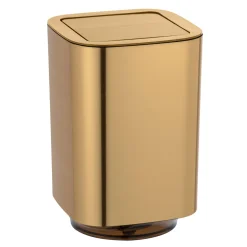 Wenko Schwingdeckeleimer Auron Gold Kosmetikeimer mit Schwingdeckel 5,5 l