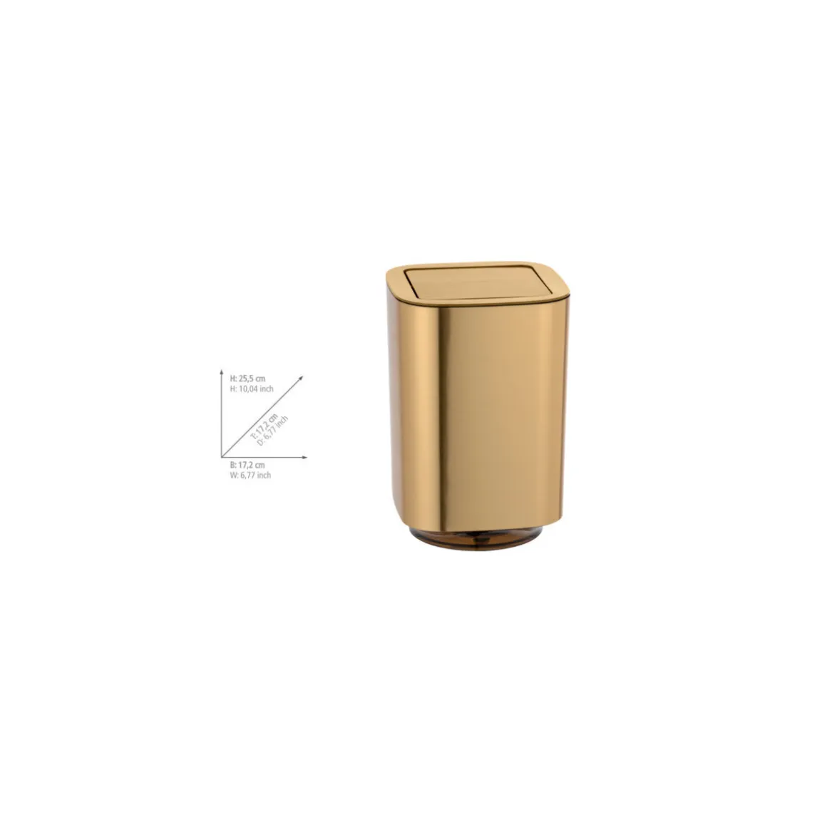 Wenko Schwingdeckeleimer Auron Gold Kosmetikeimer mit Schwingdeckel 5,5 l