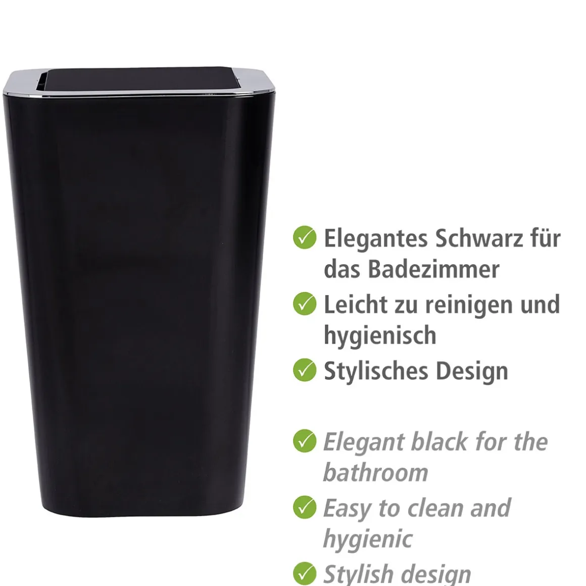 Wenko Schwingdeckeleimer Candy Black 6 L