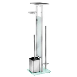 Wenko Stand WC-Garnitur Debar mit Ablage Edelstahl rostfrei