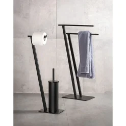Wenko Stand WC-Garnitur Lirio Schwarz matt