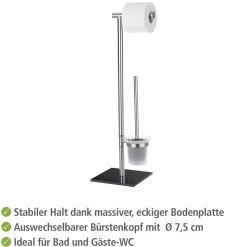 Wenko Stand WC-Garnitur Lima Edelstahl rostfrei