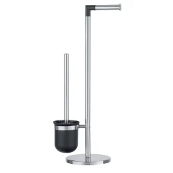 Wenko Stand WC-Garnitur Parus Edelstahl glänzend 2in1 Kombination aus glänzendem Edelstahl