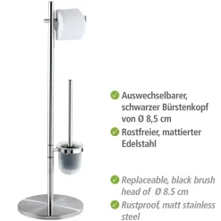 Wenko Stand WC-Garnitur Pieno Edelstahl rostfrei