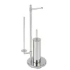 Wenko Stand WC-Garnitur Universalo Neo Edelstahl integrierter Toilettenpapierhalter und WC-Bürstenhalter rostfrei