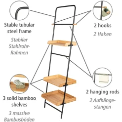 Wenko Standregal Loft Wohnregal Badezimmerregal aus Bambus